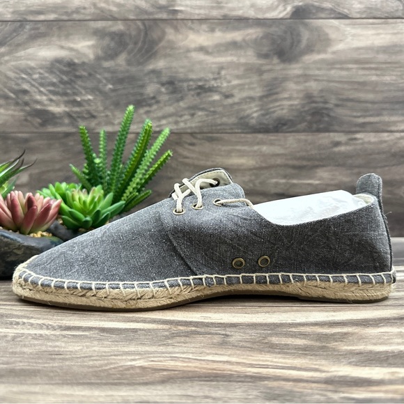 ❌SOLD❌Soludos Gray Washed Canvas Lace Up Espadrille Derby Oxfords Mens 9 Gray - Picture 9 of 13